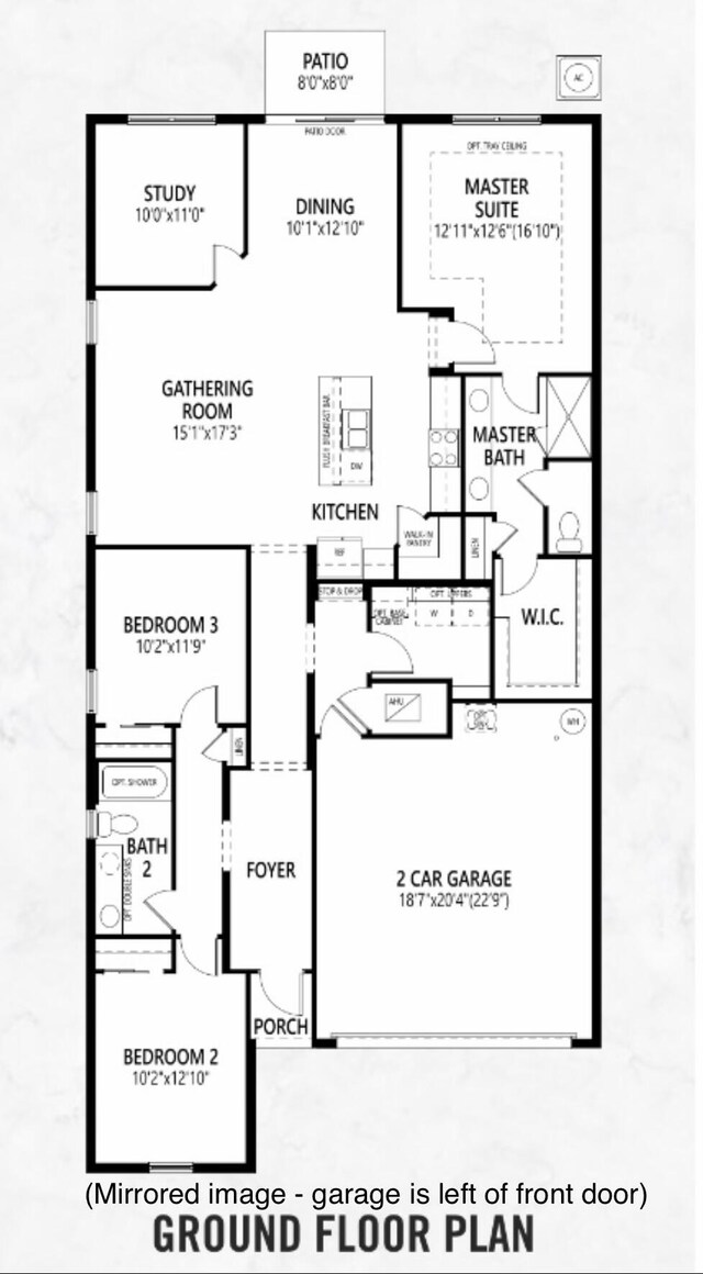 single story home featuring a garage and a front yard