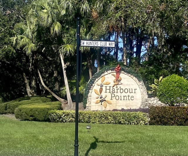 view of community sign