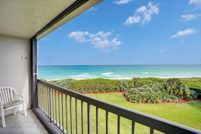 balcony with a water view