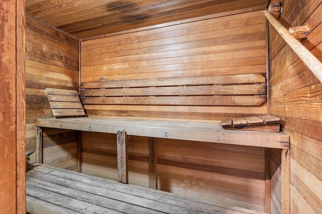 view of sauna