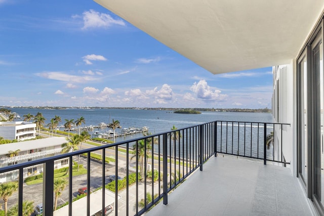 balcony with a water view