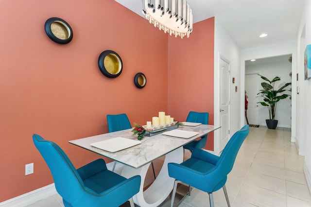 view of tiled dining space