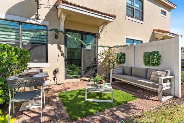 view of patio / terrace featuring outdoor lounge area