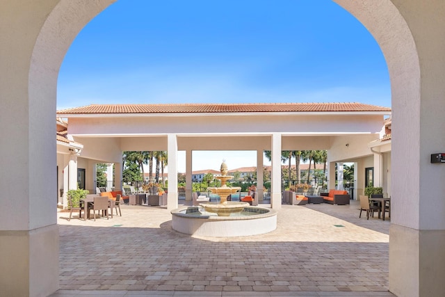 view of patio with an outdoor hangout area