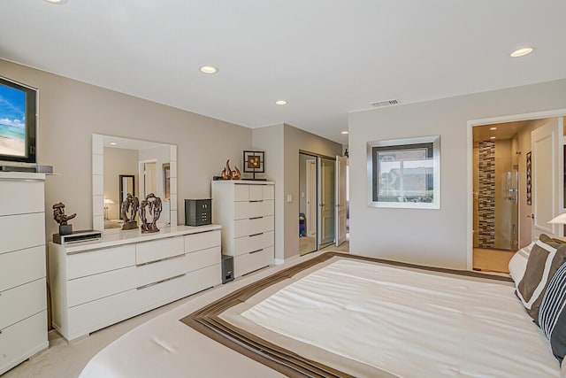 bedroom featuring connected bathroom