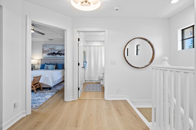 hall featuring light hardwood / wood-style floors