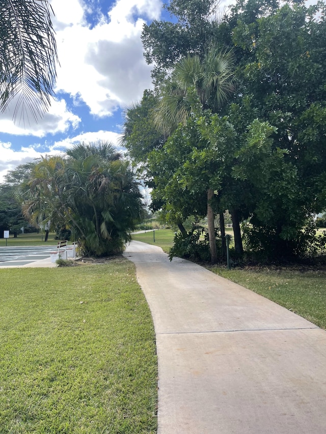 view of home's community with a lawn