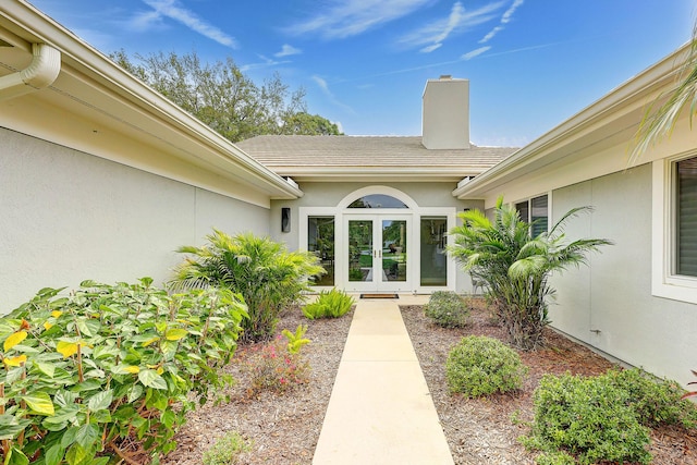 entrance to property with french doors