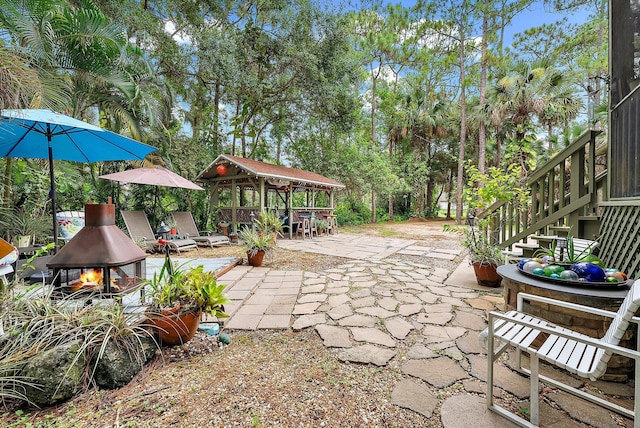 view of patio with a gazebo