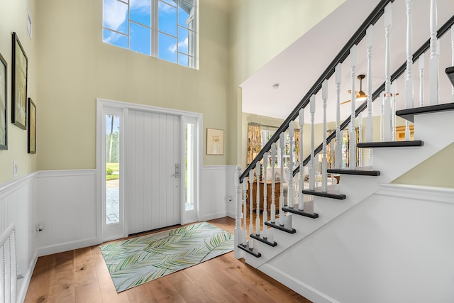 foyer with hardwood / wood-style flooring