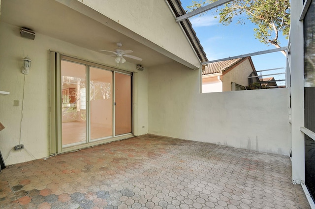 view of patio with ceiling fan