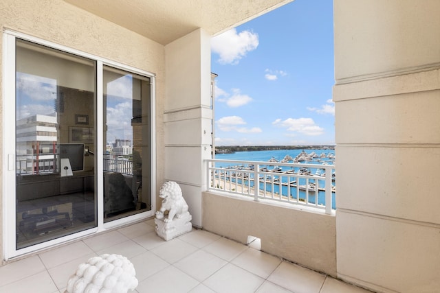 balcony with a water view