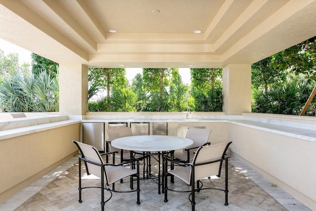 view of patio with sink