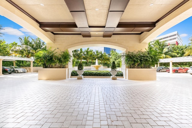 view of patio / terrace featuring a pergola