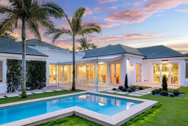 exterior space featuring french doors