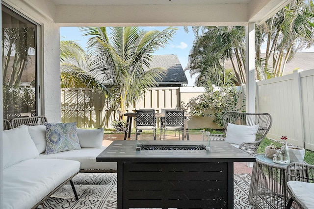 view of patio with outdoor lounge area