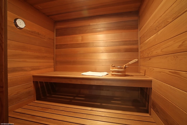 view of sauna