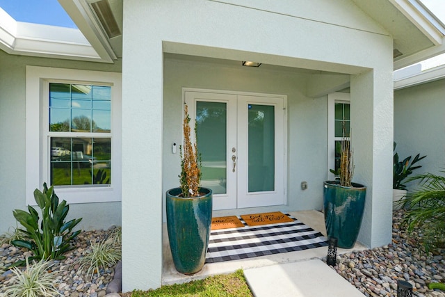 entrance to property with french doors