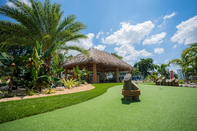 view of property's community with a gazebo