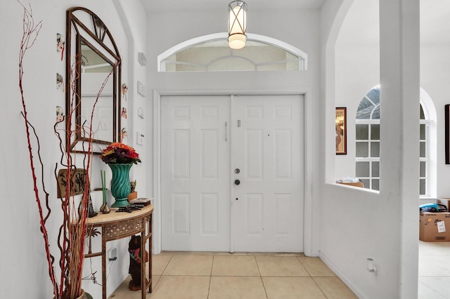 view of tiled foyer entrance