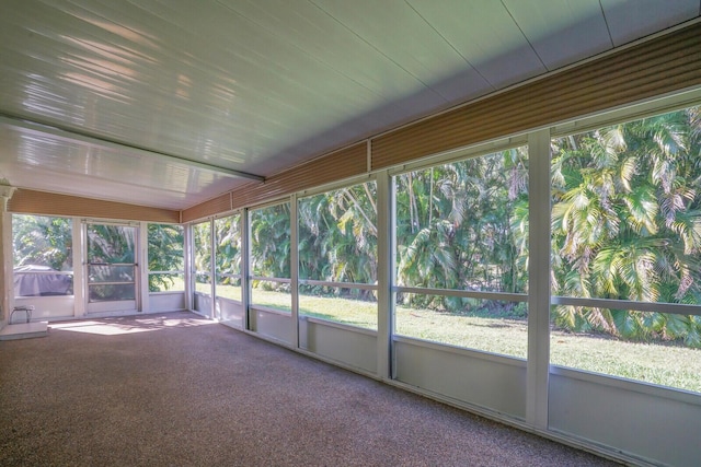 view of unfurnished sunroom