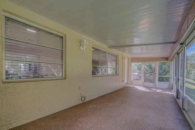 view of unfurnished sunroom