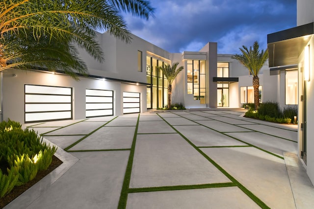 contemporary house featuring a garage