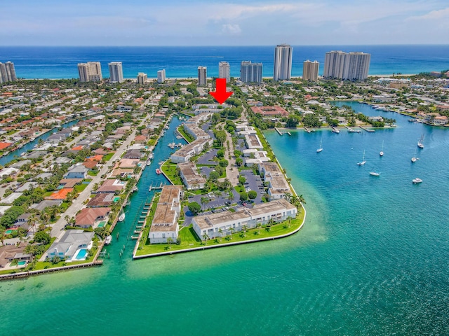 aerial view of a large body of water