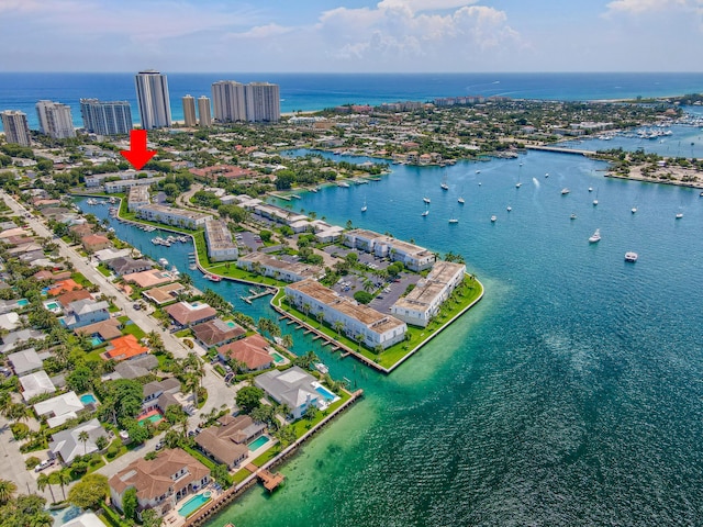 bird's eye view of a nearby body of water
