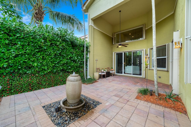 view of patio / terrace with ceiling fan