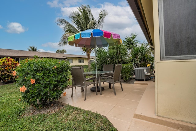 view of patio / terrace featuring central AC unit