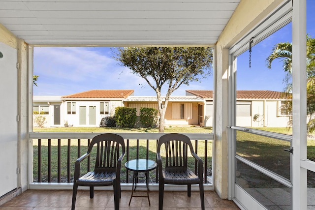 view of sunroom