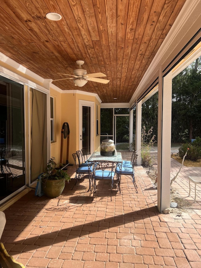 view of patio with ceiling fan