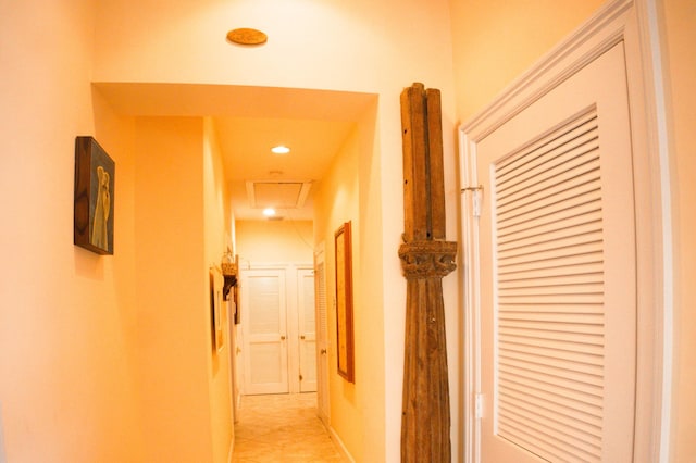 12858 153rd Ct N, Jupiter, FL 33478 - corridor featuring recessed lighting and attic access