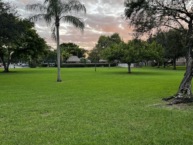 surrounding community with a yard