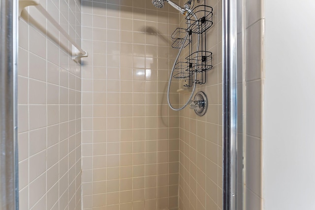 bathroom with a stall shower