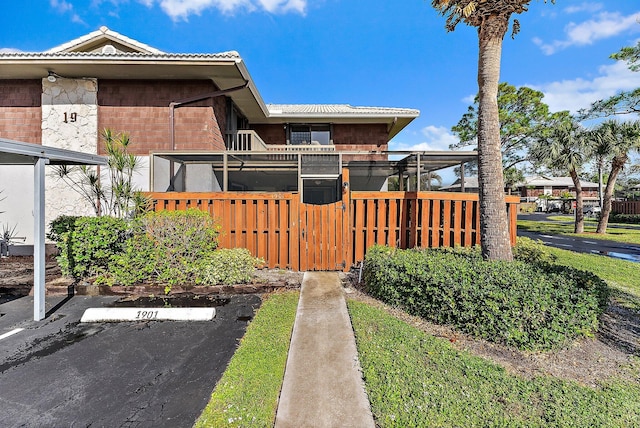 view of yard with fence