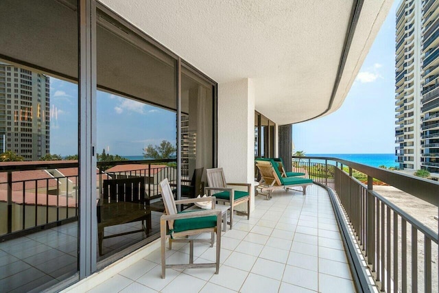 balcony with a water view