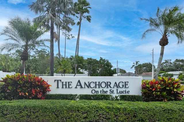 view of community sign