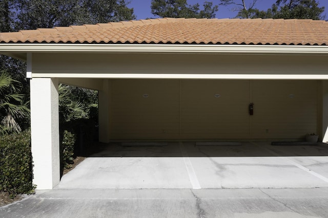 view of garage