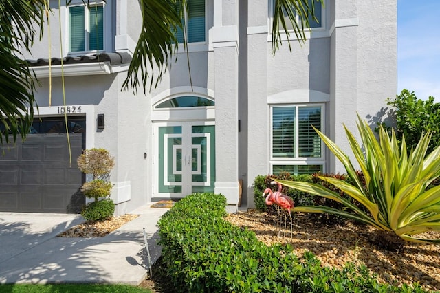 entrance to property with a garage