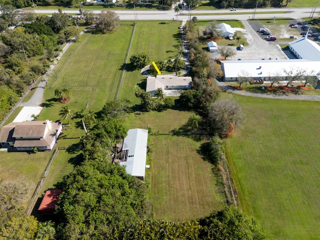 drone / aerial view with a rural view