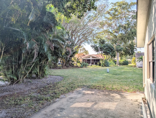 view of yard with a patio area