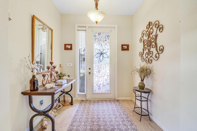 view of tiled foyer