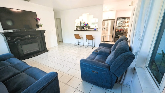 view of tiled living room