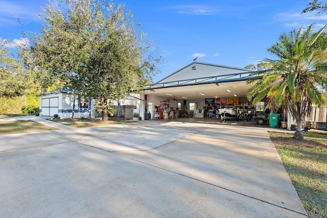 exterior space with a carport