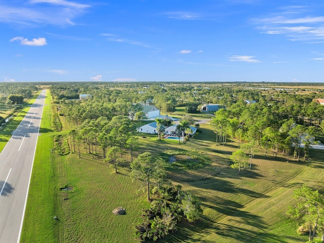 aerial view with a rural view