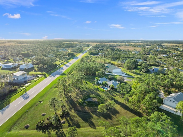 aerial view with a rural view