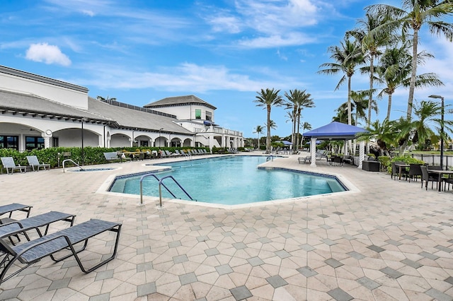 view of pool featuring a patio area