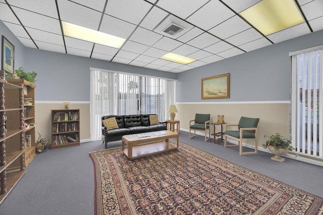 living room with carpet flooring